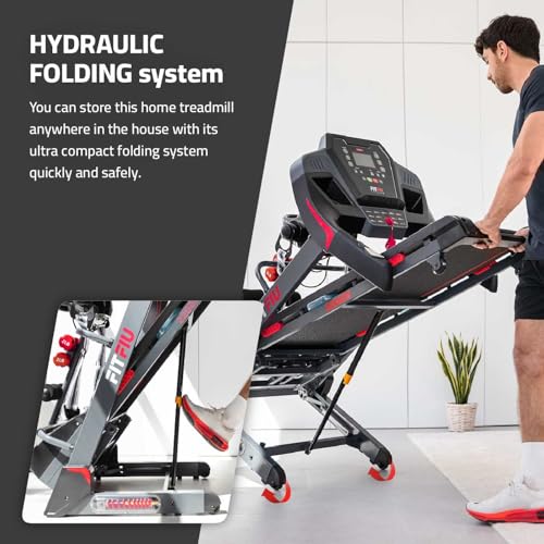 FITFIU Fitness MC-500 - Cinta de Correr Plegable con Inclinación Automática, Pulsómetro, Bluetooth, Speakers y Conexión App (Kinomap, Spax, Zwift), Treadmill con Ventilador, para el Hogar/Oficina