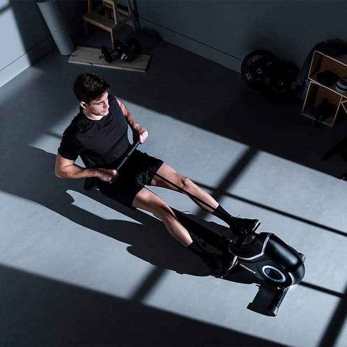 Cecotec Máquina de Remo Plegable DrumFit Rower 5500 Regatta. Sistema de Resistencia Magnética y Diferentes Niveles de Intensidad, Volante de Inercia de 5,5Kg, Display LCD, Reposapiés y Ruedas