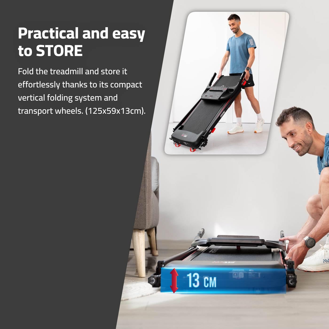 FITFIU Fitness MC-90 - Cinta de Correr Plegable, Motor Brushless, Inclinación de 5º, Pantalla LCD Multifunción, Conectividad con App, Peso Máx. 100kg, Caminadora para el hogar i Oficina