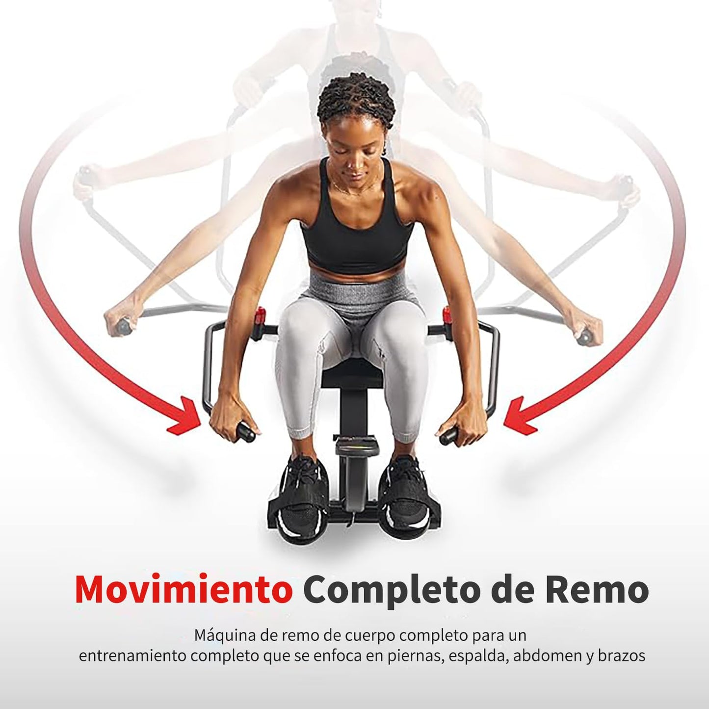 Sunny Health & Fitness Máquina de Remo Inteligente y compacta de Movimiento Completo, Entrenamiento de Cuerpo Completo, riel extralargo de bajo Impacto, Capacidad de Peso de 159 KG - SF-RW5639SMART