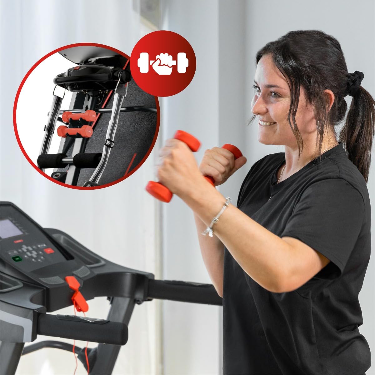 FITFIU Fitness MC-500 - Cinta de Correr Plegable con Inclinación Automática, Pulsómetro, Bluetooth, Speakers y Conexión App (Kinomap, Spax, Zwift), Treadmill con Ventilador, para el Hogar/Oficina