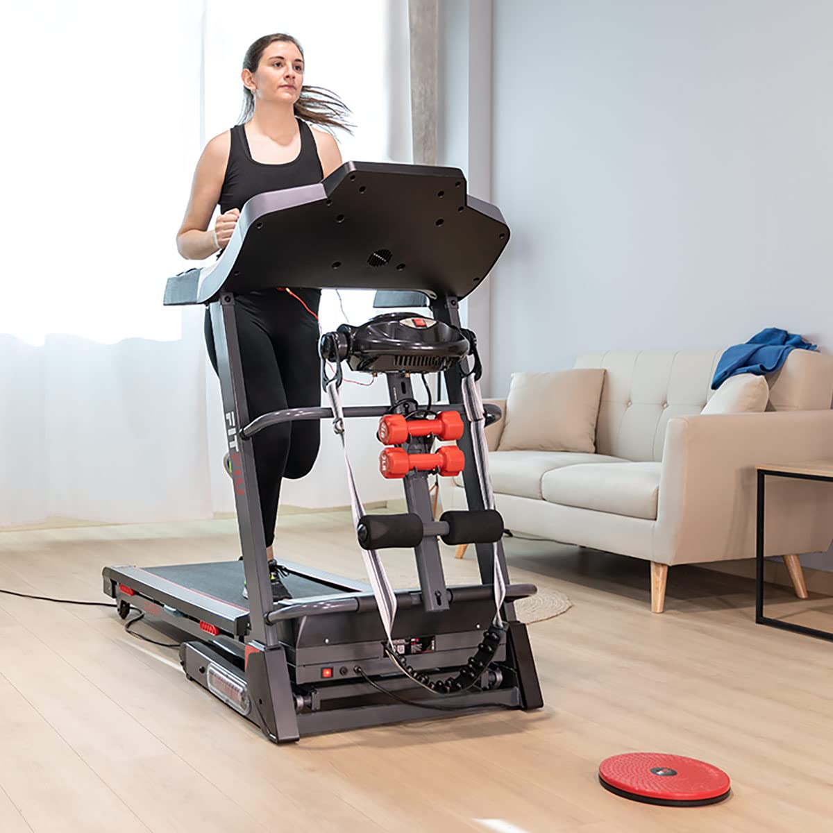 FITFIU Fitness MC-500 - Cinta de Correr Plegable con Inclinación Automática, Pulsómetro, Bluetooth, Speakers y Conexión App (Kinomap, Spax, Zwift), Treadmill con Ventilador, para el Hogar/Oficina