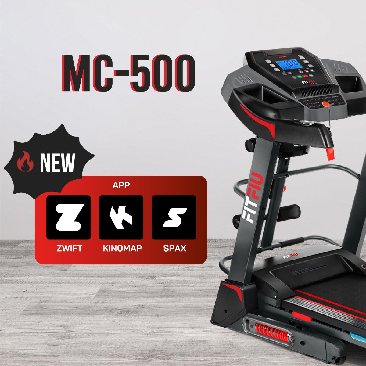 FITFIU Fitness MC-500 - Cinta de Correr Plegable con Inclinación Automática, Pulsómetro, Bluetooth, Speakers y Conexión App (Kinomap, Spax, Zwift), Treadmill con Ventilador, para el Hogar/Oficina