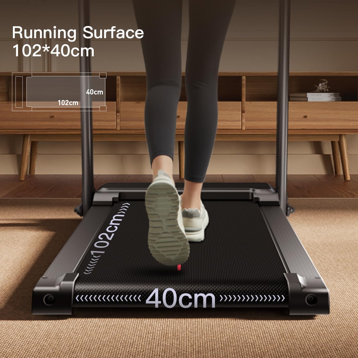 CURSOR Fitness Cinta de Correr Plegable 14km/h,Cinta de Andar Plegable con Pulsómetro Motor Silencioso