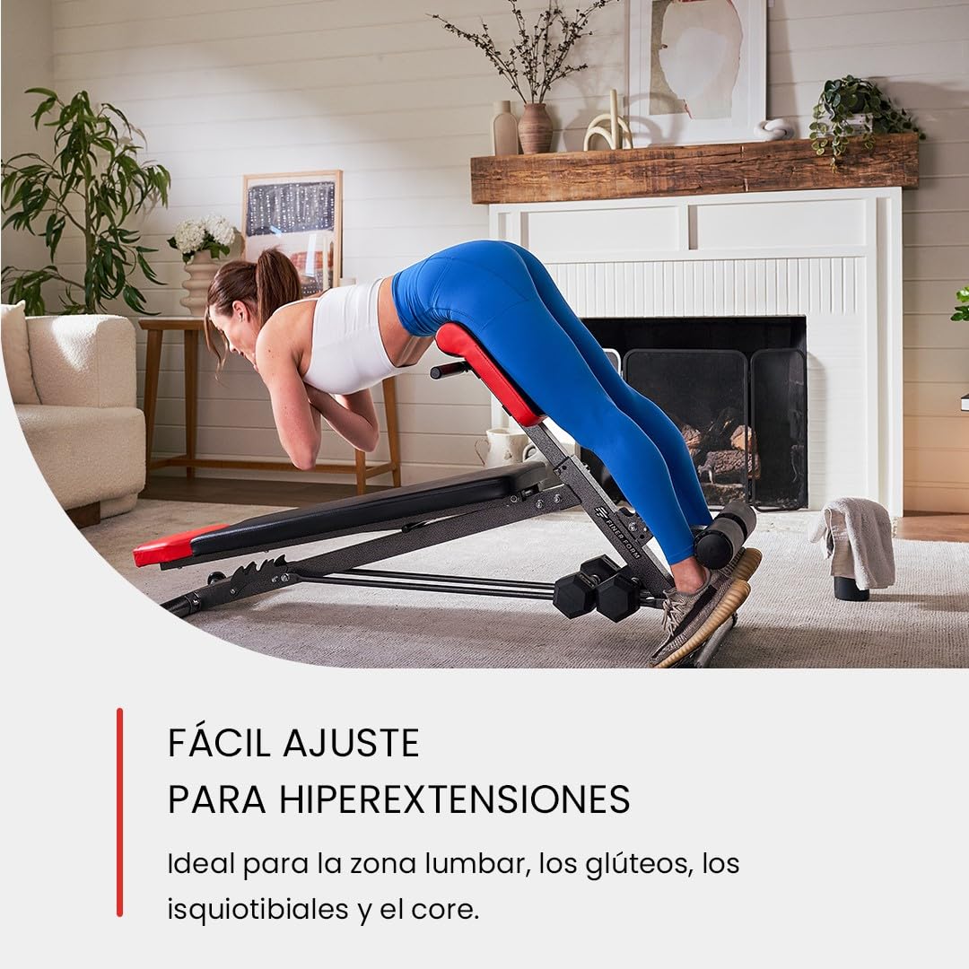 Finer Form - Banco de pesas multifuncional para entrenamiento completo todo en uno, extensión de espalda alta,