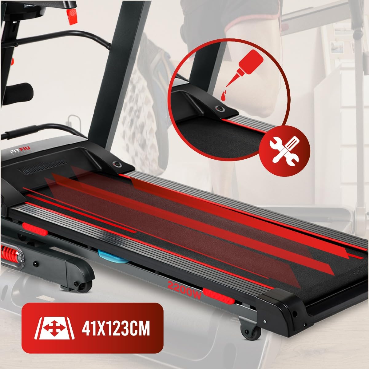 FITFIU Fitness MC-500 - Cinta de Correr Plegable con Inclinación Automática, Pulsómetro, Bluetooth, Speakers y Conexión App (Kinomap, Spax, Zwift), Treadmill con Ventilador, para el Hogar/Oficina