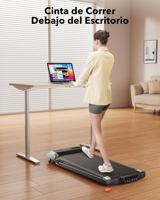 3 en 1 Cinta de Correr Plegable con Inclinación de 7%, 2.5HP Cinta de Correr Electrica para el Hogar Debajo del Escritorio,