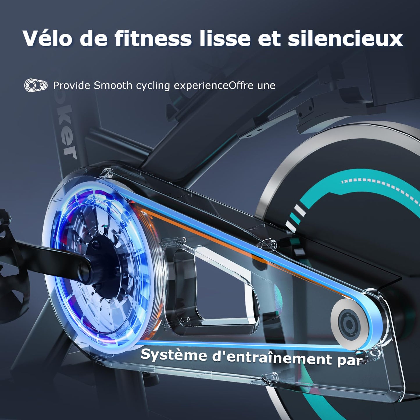 Wenoker Bicicleta estática, bicicleta de ciclismo indoor con monitor LCD, capacidad de carga 140 kg, bicicleta de fitness para el hogar, bicicletas estáticas silenciosas para el hogar