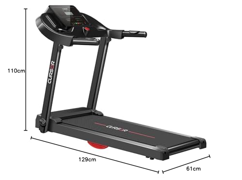 CURSOR Fitness Cinta de Correr Plegable 14km/h,Cinta de Andar Plegable con Pulsómetro Motor Silencioso