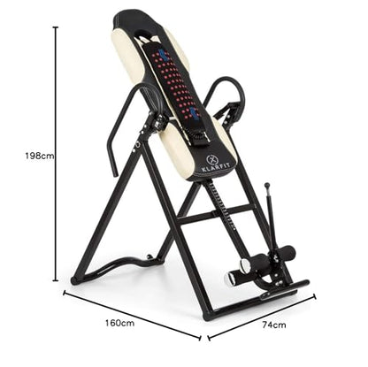 Klarfit Ease Deluxe - Banco de inversión, hasta 136 kg, para 1,54-1,98 m, beige