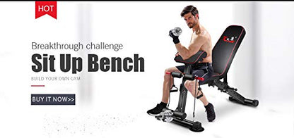 Z ZHICHI Banco de pesas ajustable multifunción para gimnasio en casa,