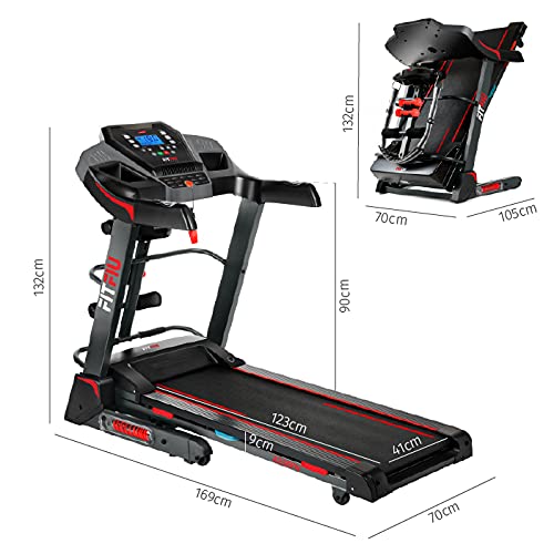 FITFIU Fitness MC-500 - Cinta de Correr Plegable con Inclinación Automática, Pulsómetro, Bluetooth, Speakers y Conexión App (Kinomap, Spax, Zwift), Treadmill con Ventilador, para el Hogar/Oficina