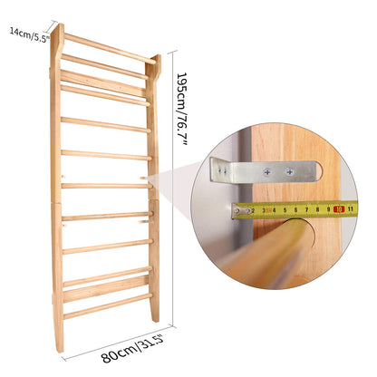 CCLIFE Espaldera Gimnasio espaldera Madera 195/80/14cm Carga de hasta 100kg Espaldera de Fitness Escalera Gimnasio ZERRO