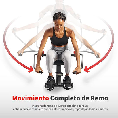 Sunny Health & Fitness Máquina de Remo Inteligente y compacta de Movimiento Completo, Entrenamiento de Cuerpo Completo, riel extralargo de bajo Impacto, Capacidad de Peso de 159 KG - SF-RW5639SMART