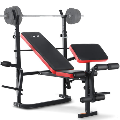 ISE Banco de Musculación Multifuncional Inclinable para Entrenamiento Completo, Banca de Peso Ajustable Plegable Fitness Doméstico para Casa, Máx 120KG