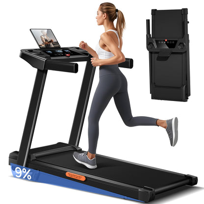 LONTEK Cinta de Correr Plegable con Inclinación 9%, Cinta de Andar Plegable 12KM/H