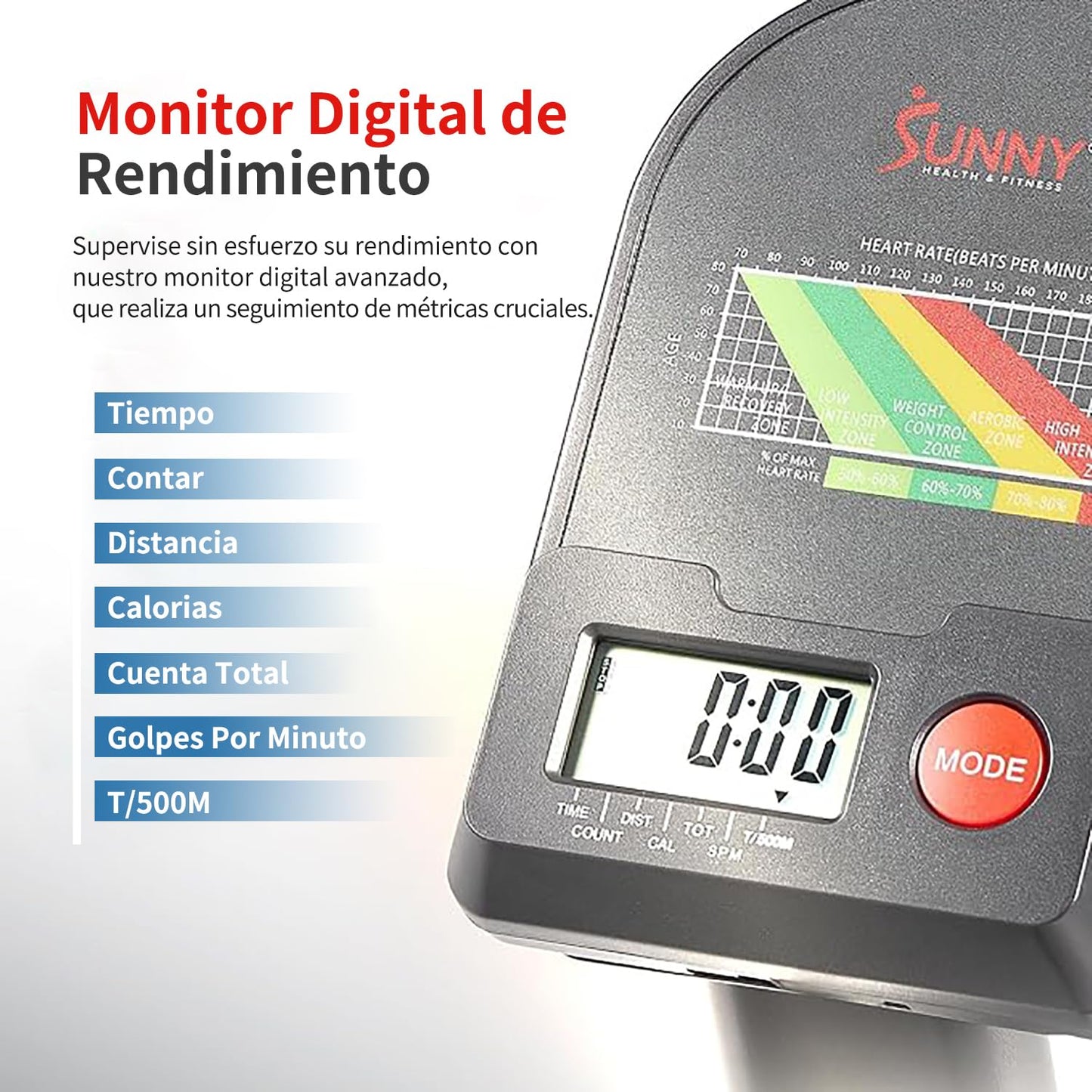 Sunny Health & Fitness Máquina de Remo Inteligente y compacta de Movimiento Completo, Entrenamiento de Cuerpo Completo, riel extralargo de bajo Impacto, Capacidad de Peso de 159 KG - SF-RW5639SMART