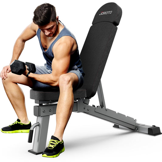 JOROTO MD80 Banco de Pesas Ajustable – Bancos de Entrenamiento de Carga de 450 KG para todo el cuerpo, Ejercicios de Press de Banca Vertical, Inclinado, declinado y Plano