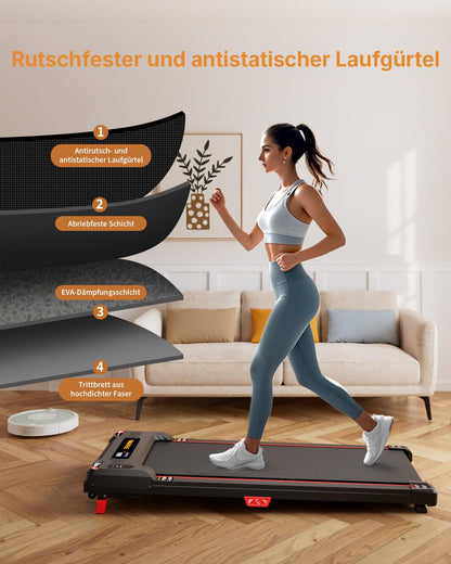 Anylife Cinta De Correr, Cinta De Correr Inclinable para Uso Doméstico, Equipo De Fitness para Interiores, Walking Pad con Pantalla Led，Capacidad 150kg