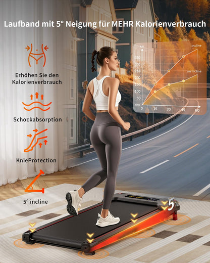 Anylife Cinta De Correr, Cinta De Correr Inclinable para Uso Doméstico, Equipo De Fitness para Interiores, Walking Pad con Pantalla Led，Capacidad 150kg