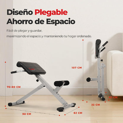 Sunny Health & Fitness Silla romana de hiperextensión, ejercicios abdominales, banco de gimnasio para el hogar - SF-BH6629