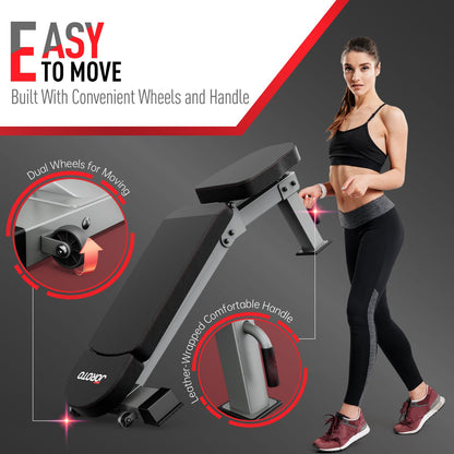 JOROTO MD80 Banco de Pesas Ajustable – Bancos de Entrenamiento de Carga de 450 KG para todo el cuerpo, Ejercicios de Press de Banca Vertical, Inclinado, declinado y Plano