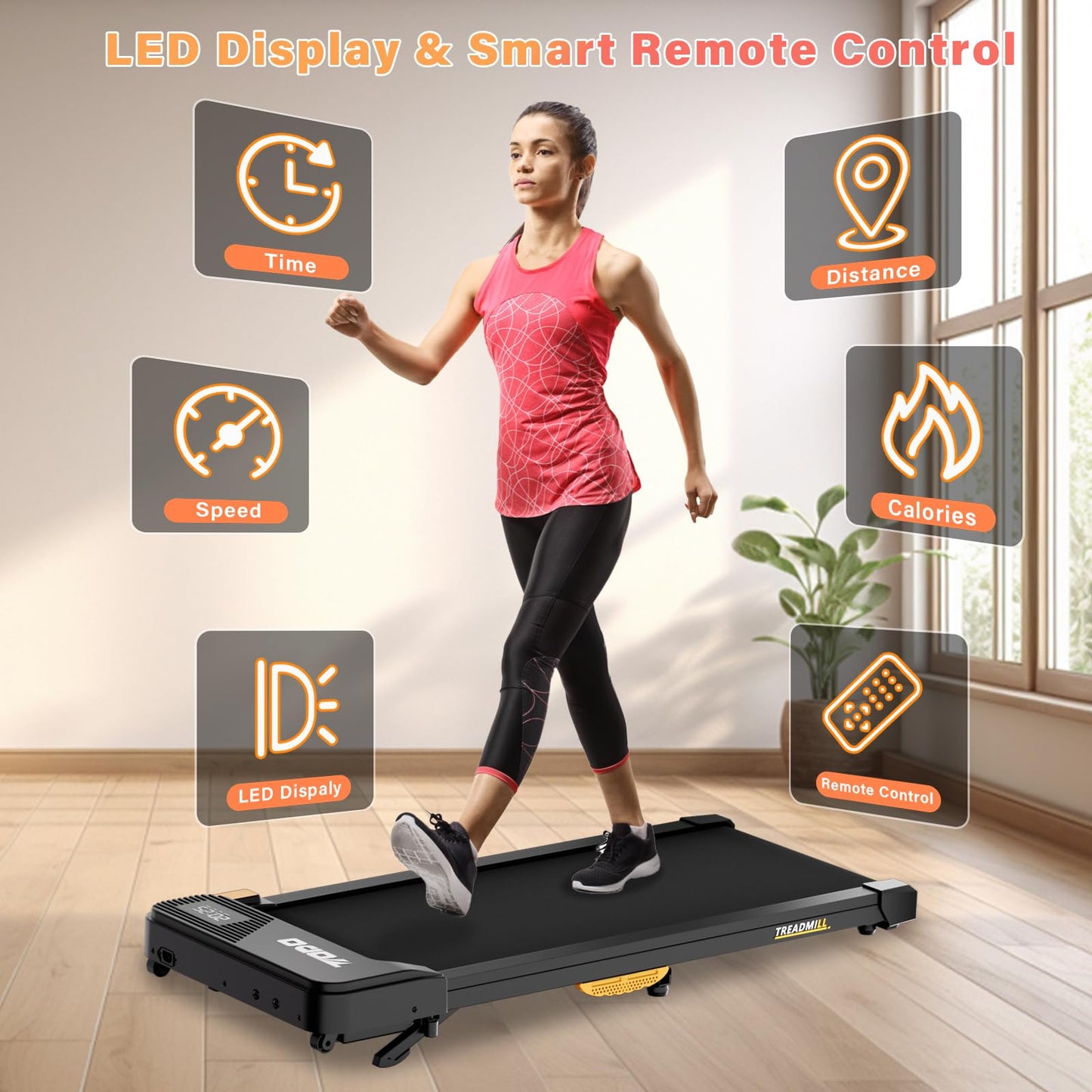 TODO Cinta de Correr Eléctrica con Inclinación, Walking Pad 1-6km/h con Control Remoto y App,