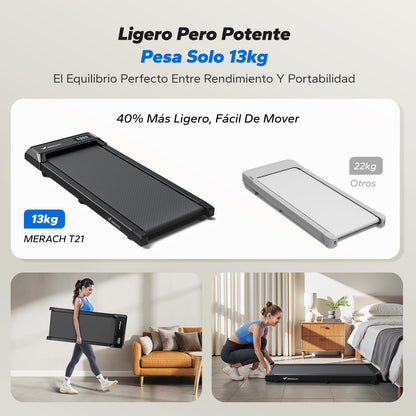 MERACH Cinta de Correr, 3 en 1 Cinta de Andar, 2.5HP Walking Pad, Caminadora Electrica para Casa, Treadmill Compacta para casa y Oficina, App, Pantalla LED, Control Remoto Magnético, Gimnasio en Casa