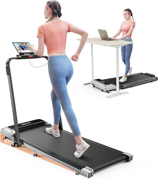 3 en 1 Cinta de Correr Plegable con Inclinación de 7%, 2.5HP Cinta de Correr Electrica para el Hogar Debajo del Escritorio,