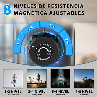 ISE Máquina De Remo para casa, Silenciosa, Máquina Remo Magnético, Remo Gimnasio En Casa con 8 Niveles de Resistencia, Fuerza de Tracción máx de 15KG, Remo Maquina Ejercicios En Casa