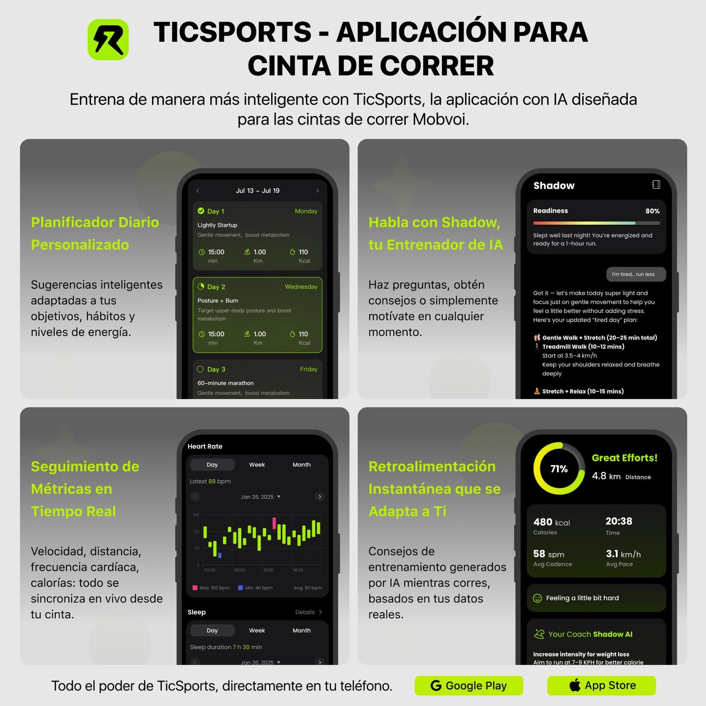 Mobvoi Home Treadmill SE Cinta de Correr Plegable 3 en 1 2.5 HP Compact Portable