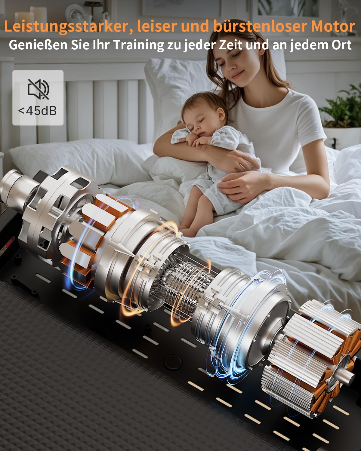 Anylife Cinta De Correr, Cinta De Correr Inclinable para Uso Doméstico, Equipo De Fitness para Interiores, Walking Pad con Pantalla Led，Capacidad 150kg