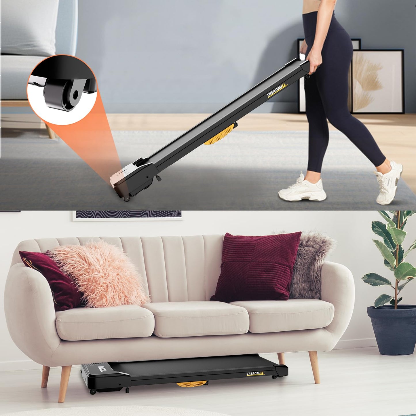 TODO Cinta de Correr Eléctrica con Inclinación, Walking Pad 1-6km/h con Control Remoto y App,