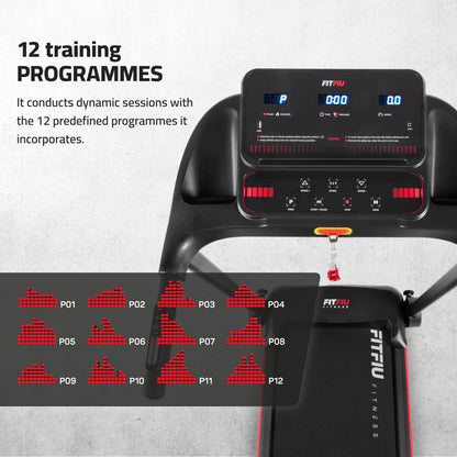 FITFIU Fitness MC-90 - Cinta de Correr Plegable, Motor Brushless, Inclinación de 5º, Pantalla LCD Multifunción, Conectividad con App, Peso Máx. 100kg, Caminadora para el hogar i Oficina
