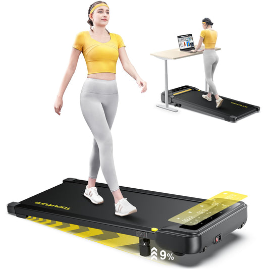 Almohadilla Toputure 9% Inclinada Cinta de Correr, 2.5HP Hogar Electrica Cinta de Correr Debajo Escritorio,