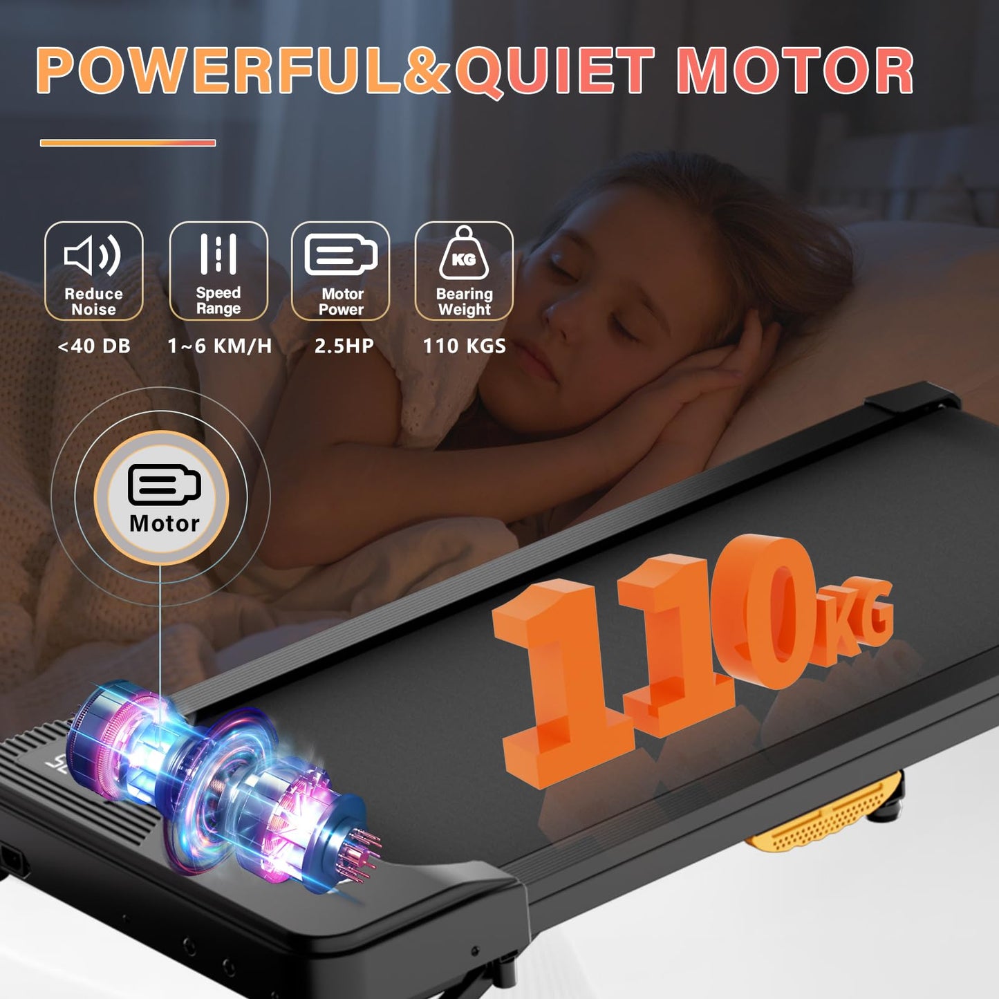 TODO Cinta de Correr Eléctrica con Inclinación, Walking Pad 1-6km/h con Control Remoto y App,