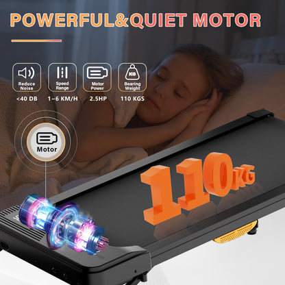 TODO Cinta de Correr Eléctrica con Inclinación, Walking Pad 1-6km/h con Control Remoto y App,