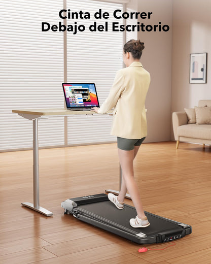 3 en 1 Cinta de Correr Plegable con Inclinación de 7%, 2.5HP Cinta de Correr Electrica para el Hogar Debajo del Escritorio,