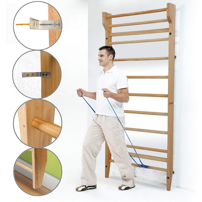 CCLIFE Espaldera Gimnasio espaldera Madera 195/80/14cm Carga de hasta 100kg Espaldera de Fitness Escalera Gimnasio ZERRO