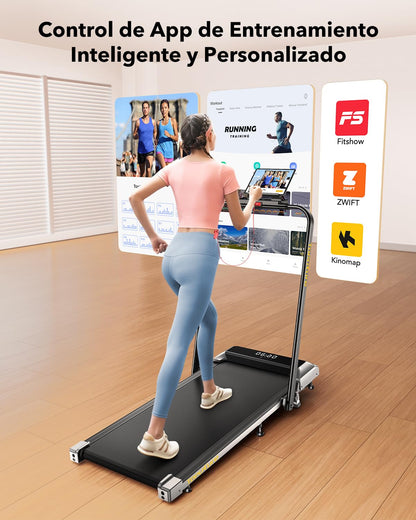 3 en 1 Cinta de Correr Plegable con Inclinación de 7%, 2.5HP Cinta de Correr Electrica para el Hogar Debajo del Escritorio,