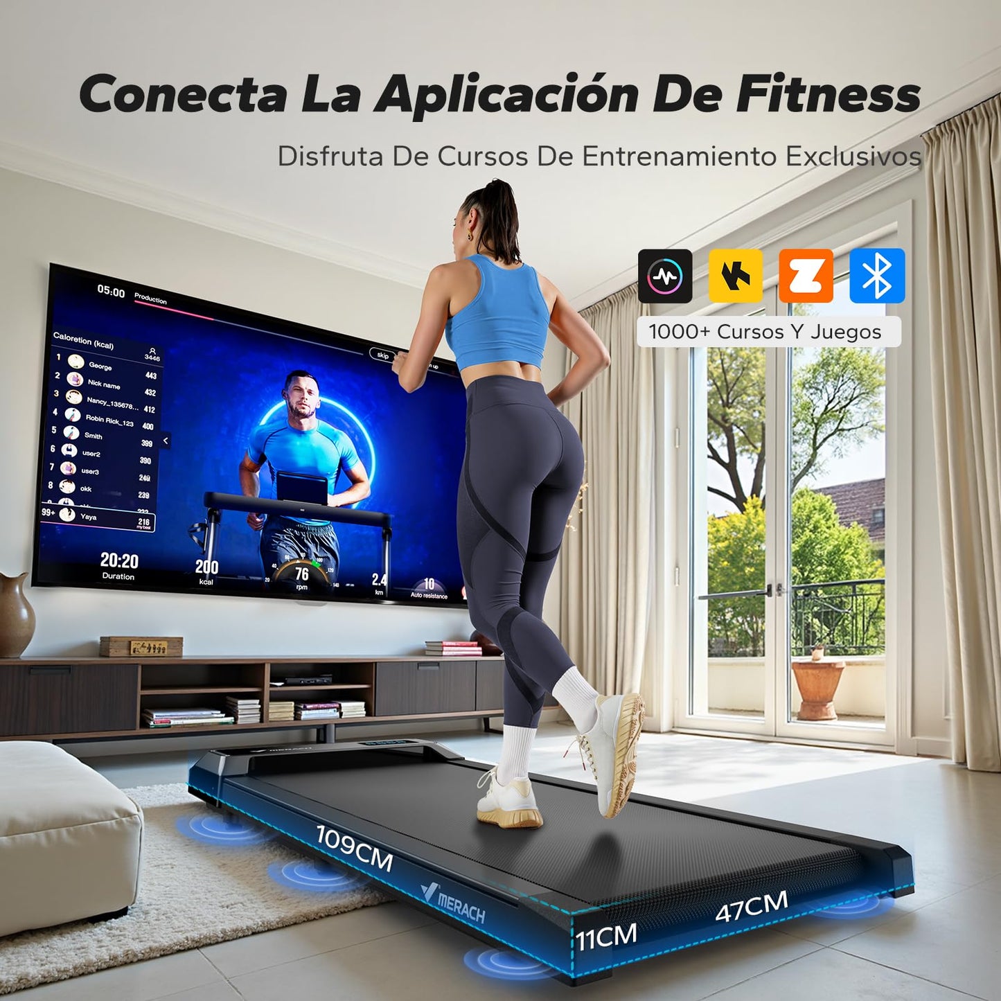 MERACH Cinta de Correr, 3 en 1 Cinta de Andar, 2.5HP Walking Pad, Caminadora Electrica para Casa, Treadmill Compacta para casa y Oficina, App, Pantalla LED, Control Remoto Magnético, Gimnasio en Casa