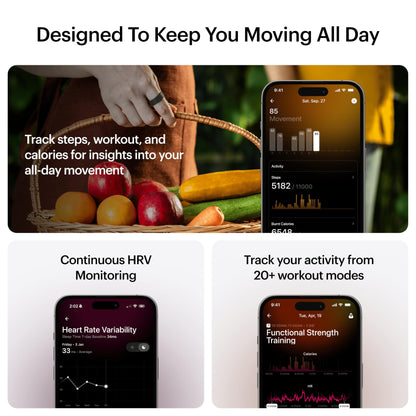 ULTRAHUMAN Ring Air: Rastreador de sueño y Actividad física, Anillo Inteligente para Mujeres y Hombres, Sin Tarifa de aplicación para Funciones estándar, 9, Gris Mate