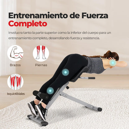 Sunny Health & Fitness Silla romana de hiperextensión, ejercicios abdominales, banco de gimnasio para el hogar - SF-BH6629