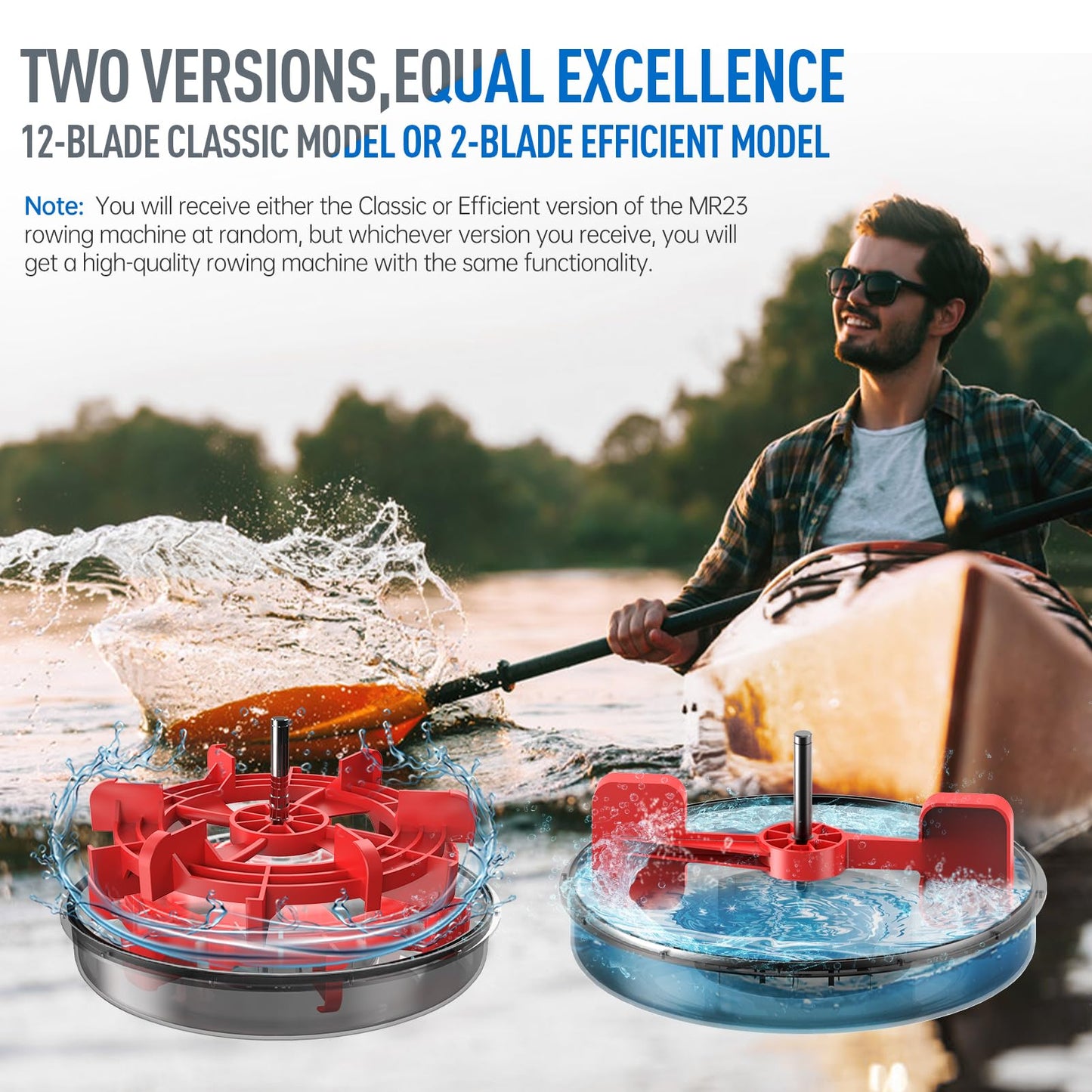 JOROTO MR23 Máquina de Remo para Casa, Máquina de Remo de Agua, Capacidad de Peso de 150 kg, Pantalla de LCD con Función Bluetooth y Soporte para iPad