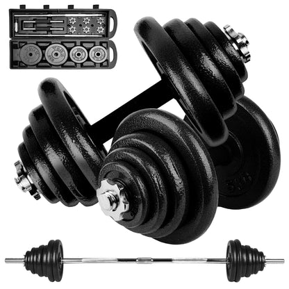 unycos - Par de Mancuernas Ajustables y Antideslizantes con Barra de Conexión【50 kg】E-Book y Maletín,